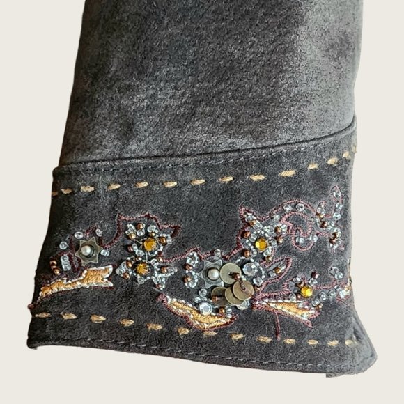 COLDWATER CREEK Chocolate Brown Leather Western Jacket Size MED - Picture 7 of 10